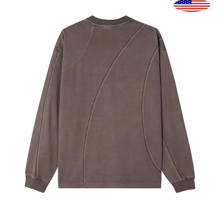 [BUNJANG] LAINE Curved Pigment Long Sleeve T-shirt / LAINE 커브드 피그먼트 긴팔티 5color