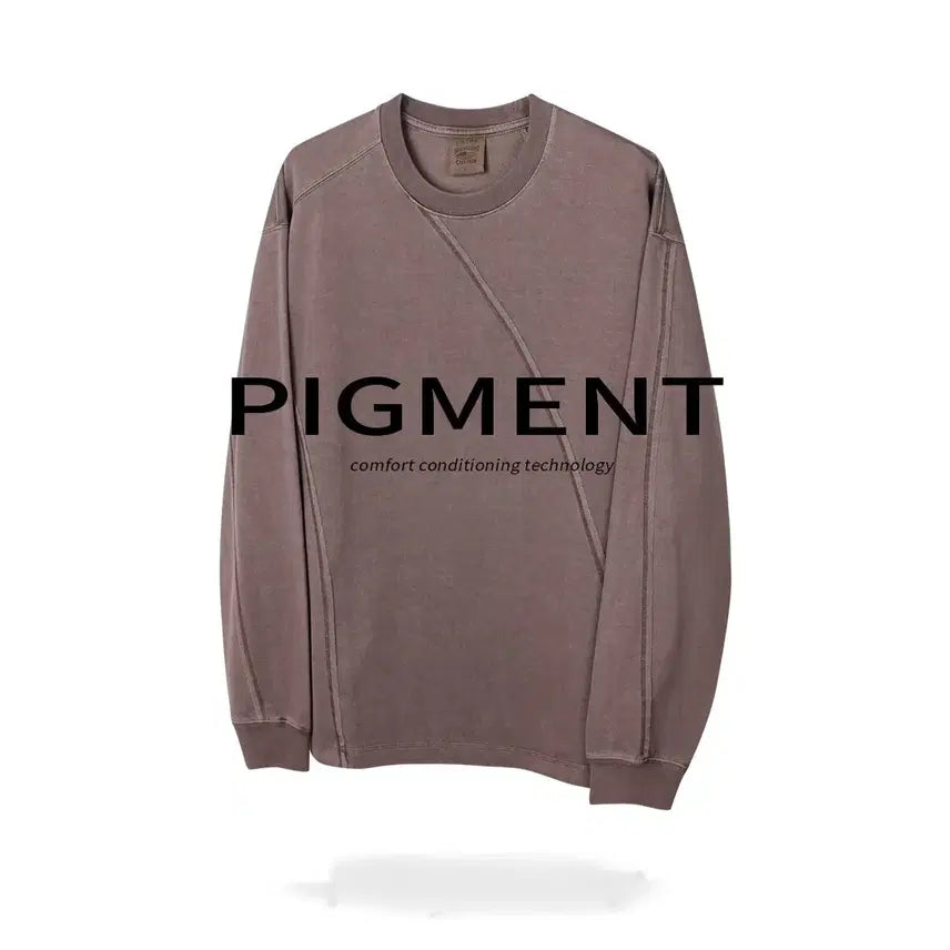 [BUNJANG] LAINE Curved Pigment Long Sleeve T-shirt / LAINE 커브드 피그먼트 긴팔티 5color