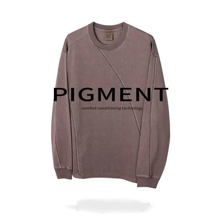 [BUNJANG] LAINE Curved Pigment Long Sleeve T-shirt / LAINE 커브드 피그먼트 긴팔티 5color
