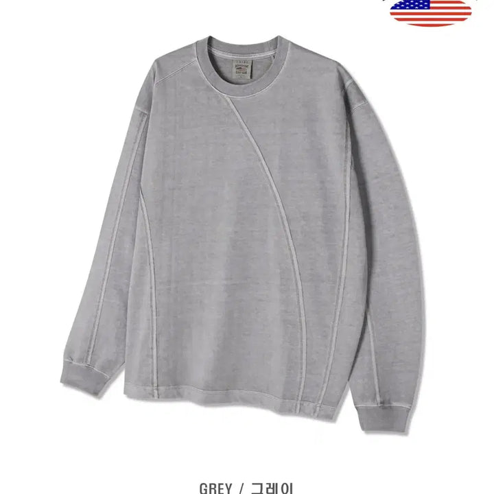 [BUNJANG] LAINE Curved Pigment Long Sleeve T-shirt / LAINE 커브드 피그먼트 긴팔티 5color
