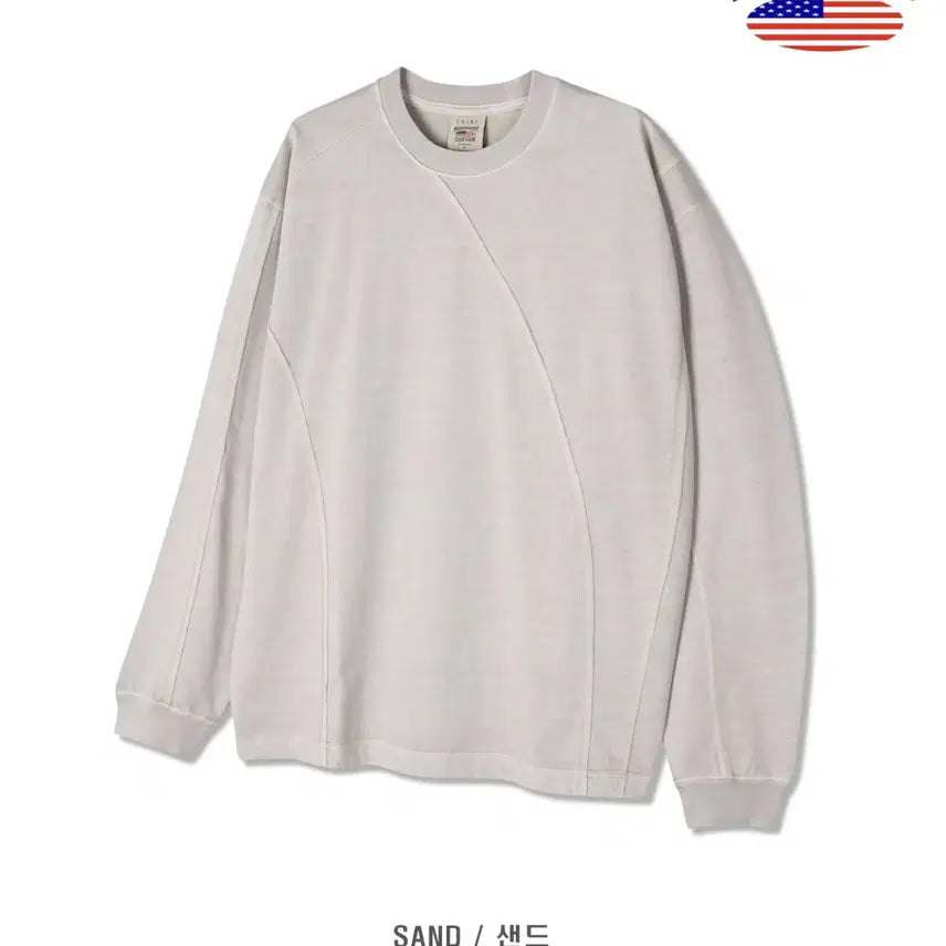 [BUNJANG] LAINE Curved Pigment Long Sleeve T-shirt / LAINE 커브드 피그먼트 긴팔티 5color