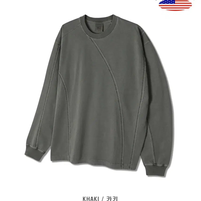 [BUNJANG] LAINE Curved Pigment Long Sleeve T-shirt / LAINE 커브드 피그먼트 긴팔티 5color