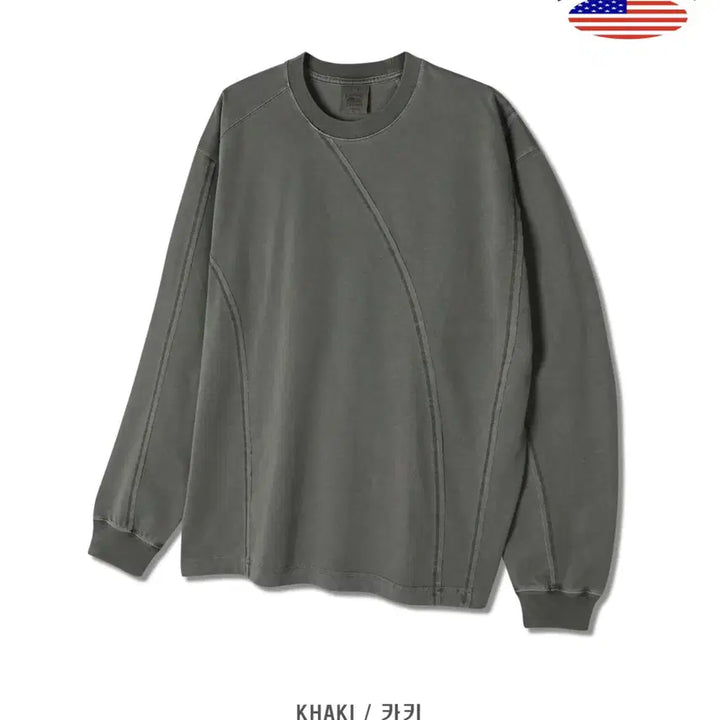 [BUNJANG] LAINE Curved Pigment Long Sleeve T-shirt / LAINE 커브드 피그먼트 긴팔티 5color