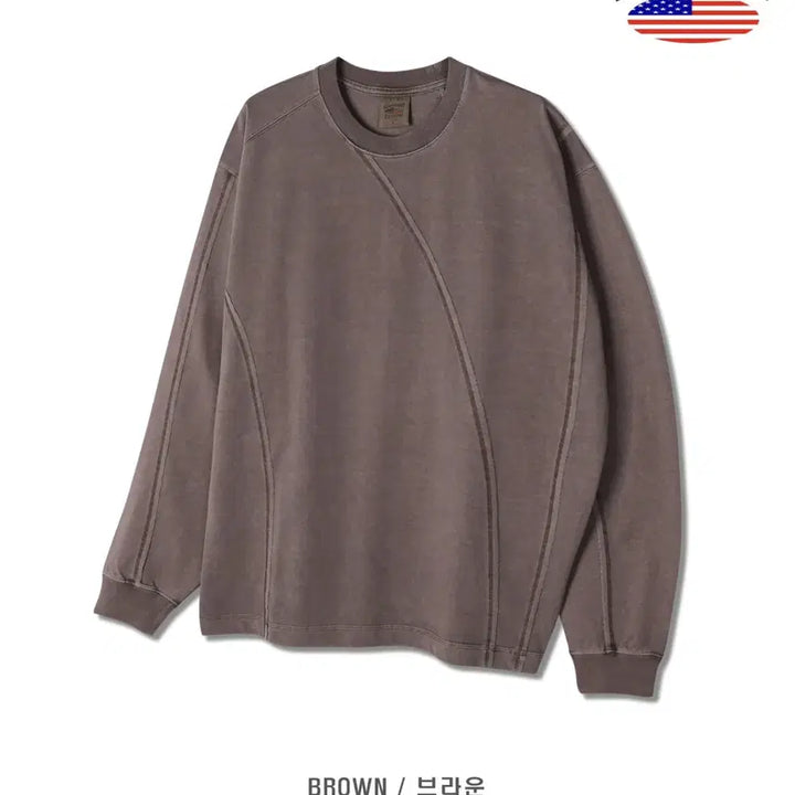 [BUNJANG] LAINE Curved Pigment Long Sleeve T-shirt / LAINE 커브드 피그먼트 긴팔티 5color