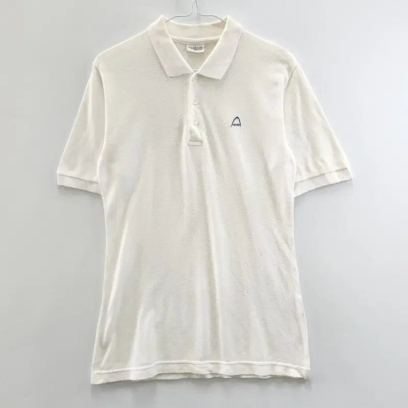 [BUNJANG] AHEAD Vintage Basic White Collar T-shirt M / AHEAD 빈티지 캐주얼 베이직 화이트 카라티 M