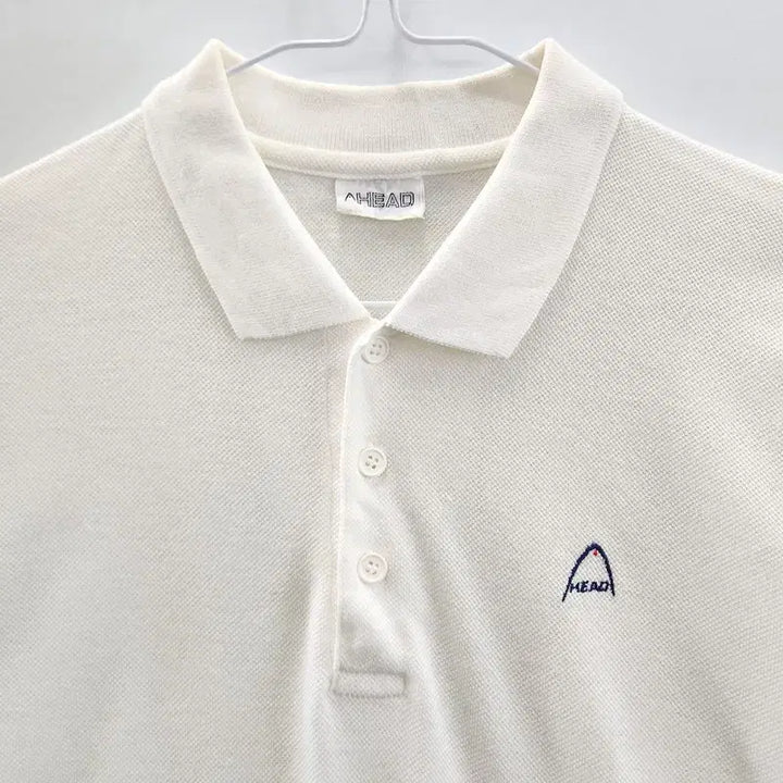 [BUNJANG] AHEAD Vintage Basic White Collar T-shirt M / AHEAD 빈티지 캐주얼 베이직 화이트 카라티 M