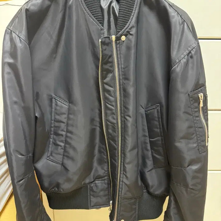[BUNJANG] STU Double Way Short Bomber Jacket / [M] STU 더블웨이 쇼트 봄버 블랙