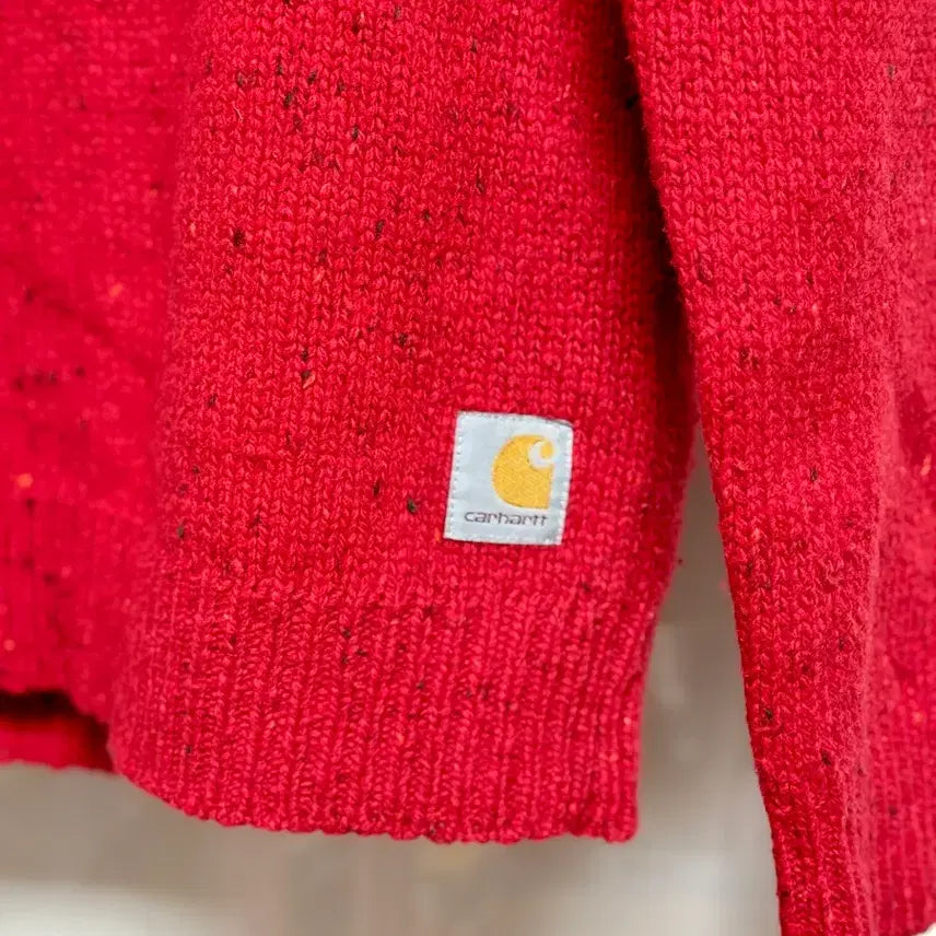 [BUNJANG] Carhartt Anglistic Sweater (Red) - Size S / (반택무료) 칼하트 레드 앵글리스틱 스웨터 ( S / 95 )
