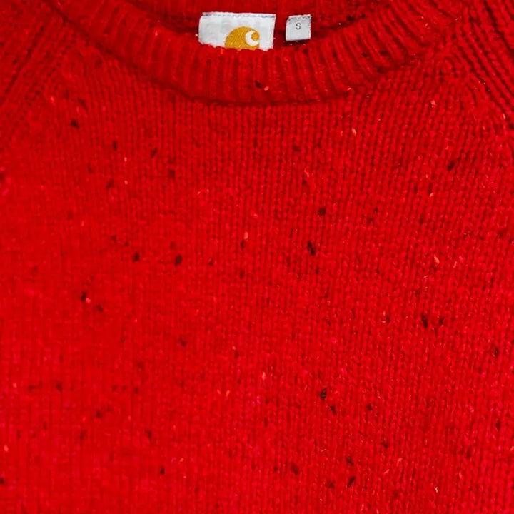[BUNJANG] Carhartt Anglistic Sweater (Red) - Size S / (반택무료) 칼하트 레드 앵글리스틱 스웨터 ( S / 95 )