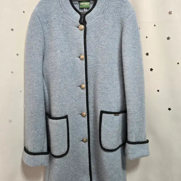 [BUNJANG] Geiger Sky Blue Wool Knit Jacket Coat / 가이거 하늘색 울 니트 자켓 코트 38/7