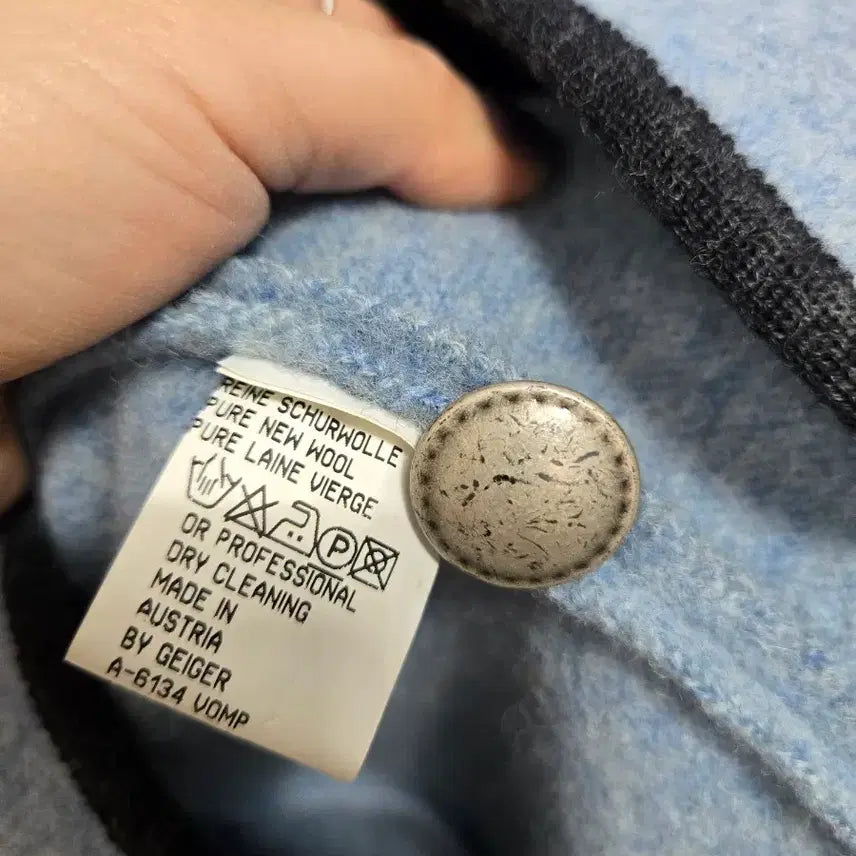 [BUNJANG] Geiger Sky Blue Wool Knit Jacket Coat / 가이거 하늘색 울 니트 자켓 코트 38/7