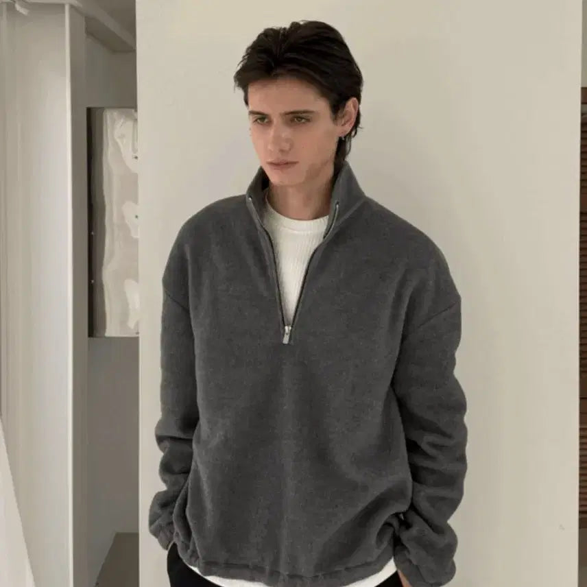 [BUNJANG] Junes J46 Replis Grey Half Zip-up (M Size) / 준느 J46 리플리스 그레이 하프집업 (M size)