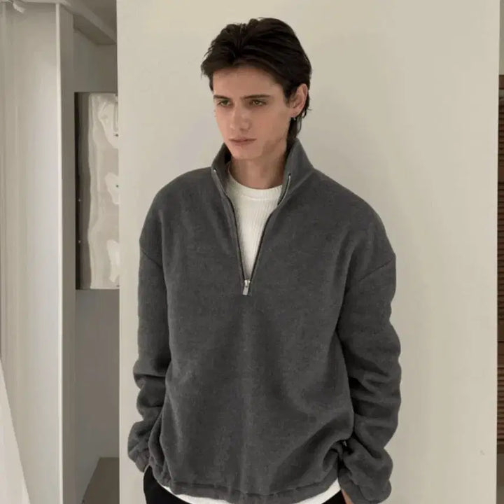 [BUNJANG] Junes J46 Replis Grey Half Zip-up (M Size) / 준느 J46 리플리스 그레이 하프집업 (M size)