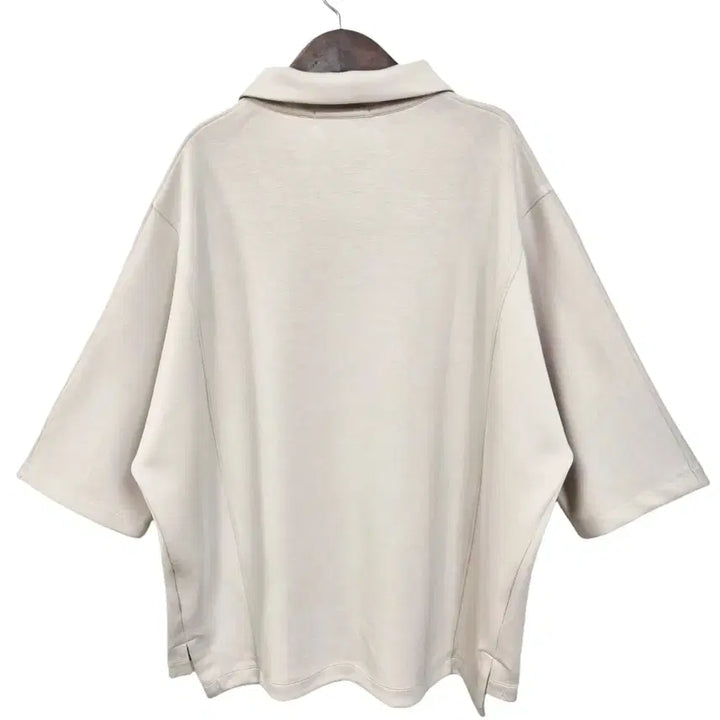 [BUNJANG] XIX Half Zip-Up Oversized Collar T-Shirt / XIX 엑스아이엑스 하프집업 오버사이즈 카라 티셔츠 d209
