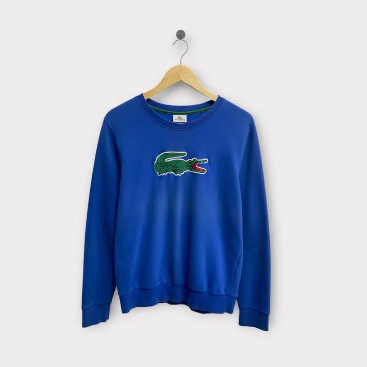 [BUNJANG] Lacoste Big Logo Sweatshirt S / 라코스테 빅로고 블루 스웻셔츠 S