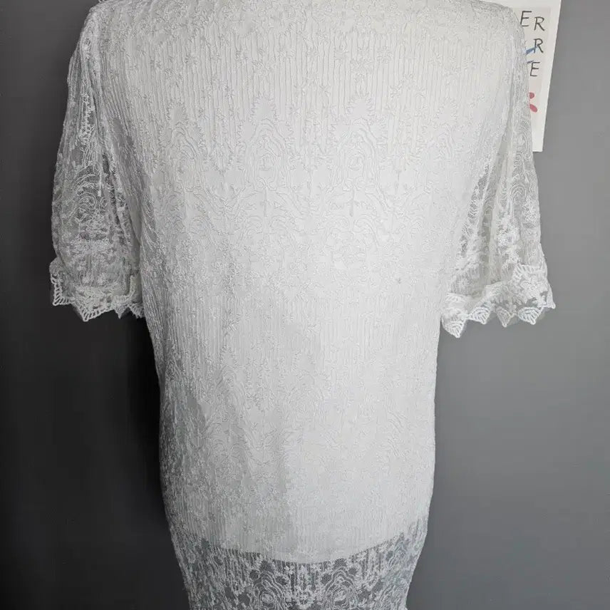 [BUNJANG] Lace Short Sleeve Blouse / 레이스 반팔 블라우스