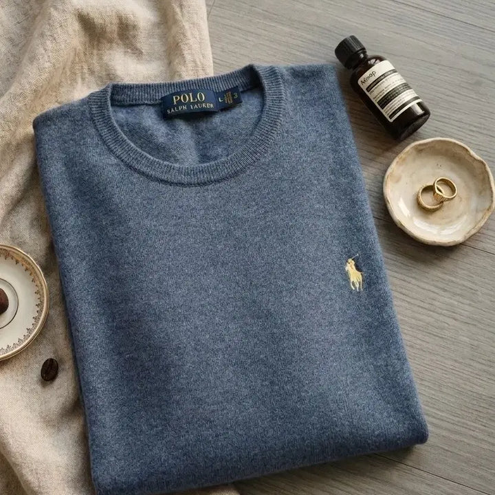 [BUNJANG] Polo Ralph Lauren Merino Wool Crewneck Knit Sweater / 폴로 랄프로렌 메리노 울 크루넥 니트 (블루/L)