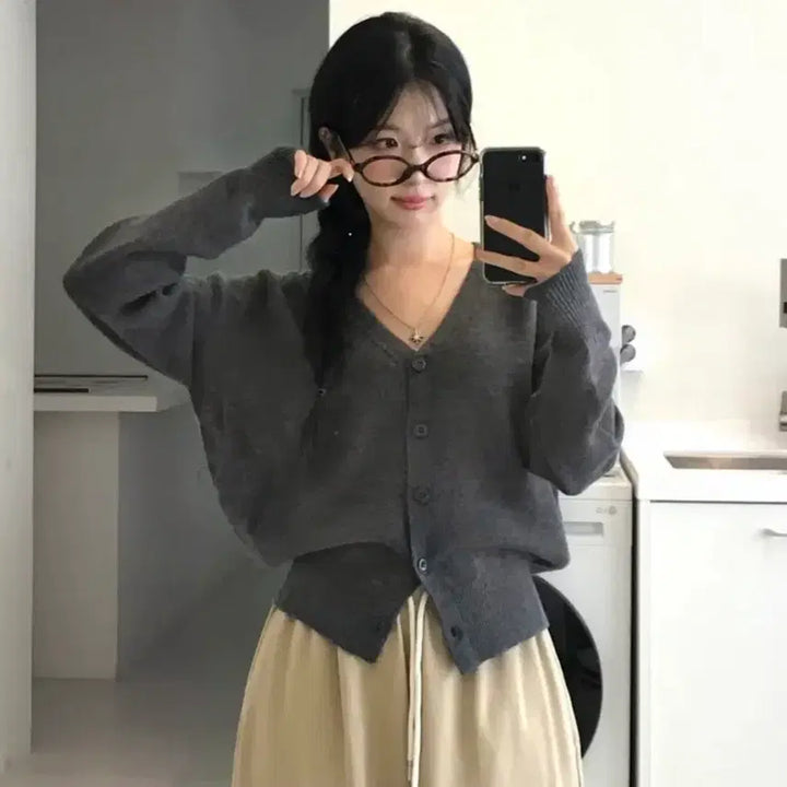 [BUNJANG] MIO Charcoal Cardigan / (새상품) 미오 가디건 차콜