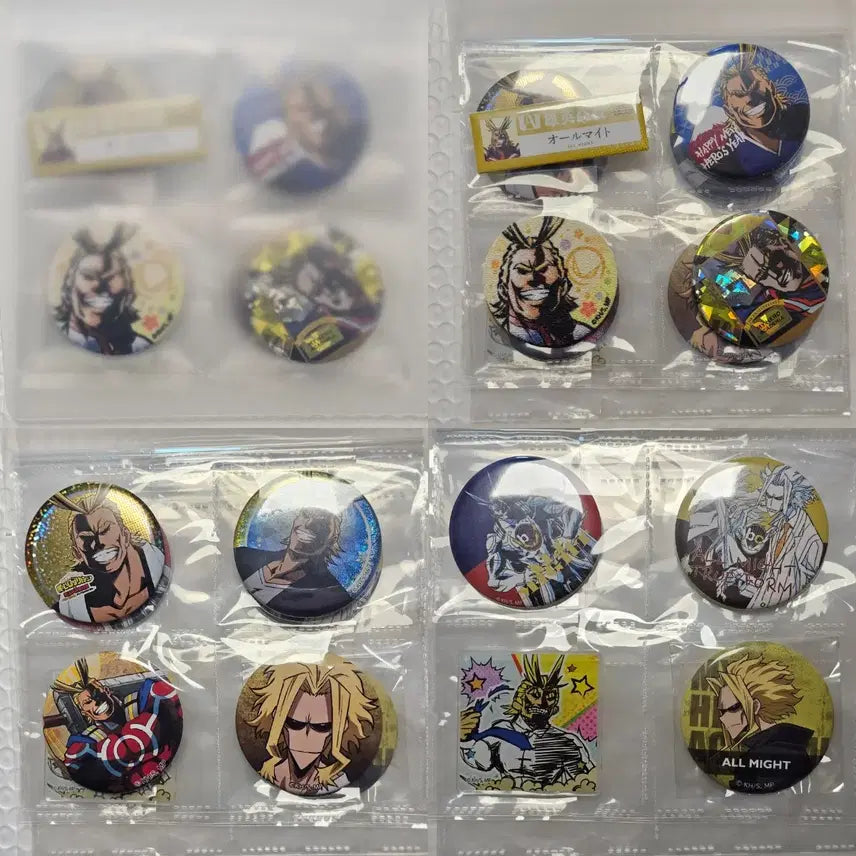 [BUNJANG] All Might Badge 12-Piece Set + Can Badge Collector Book / 올마이트 뱃지 15종 세트+캔뱃지 콜렉터북