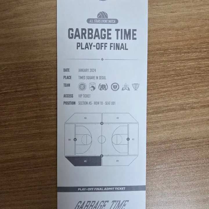 [BUNJANG] Gabage Time Park Byungchan Player Ticket / 가비지타임 박병찬 선수 티켓