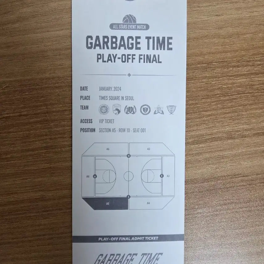 [BUNJANG] Gabage Time Park Byungchan Player Ticket / 가비지타임 박병찬 선수 티켓