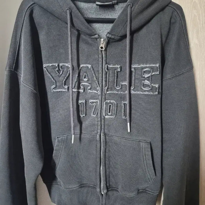 [BUNJANG] Yale Pigment Hoodie Charcoal S / 예일 피그먼트 후드집업 차콜 s