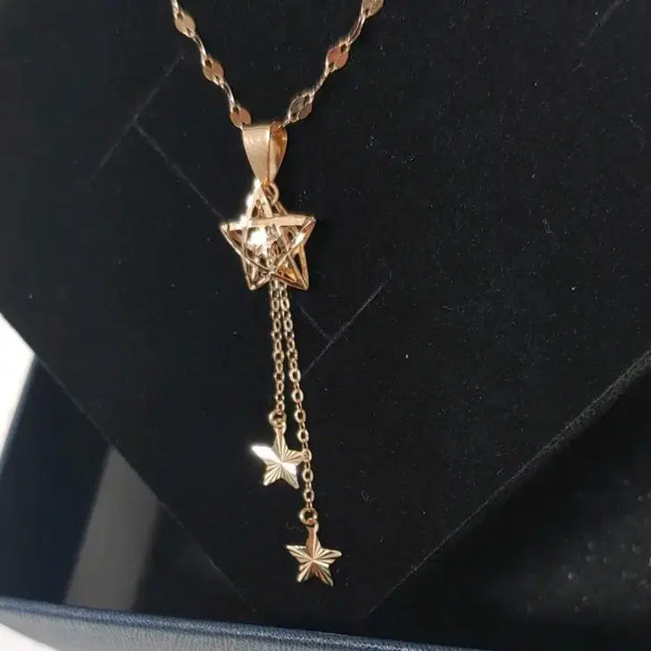 [BUNJANG] 14k Gold Necklace Lucky Star Pink Rose Gold / 새제품) 14k 목걸이 행운별 핑크,로즈골드