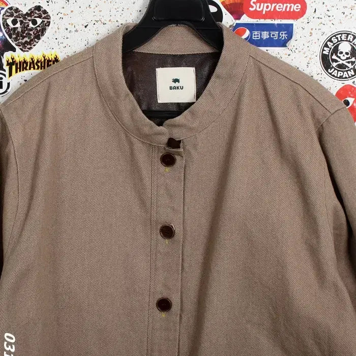 [BUNJANG] Baku Brown Collarless Jacket / 여성F/ 바쿠 브라운 노카라 자켓 16-131