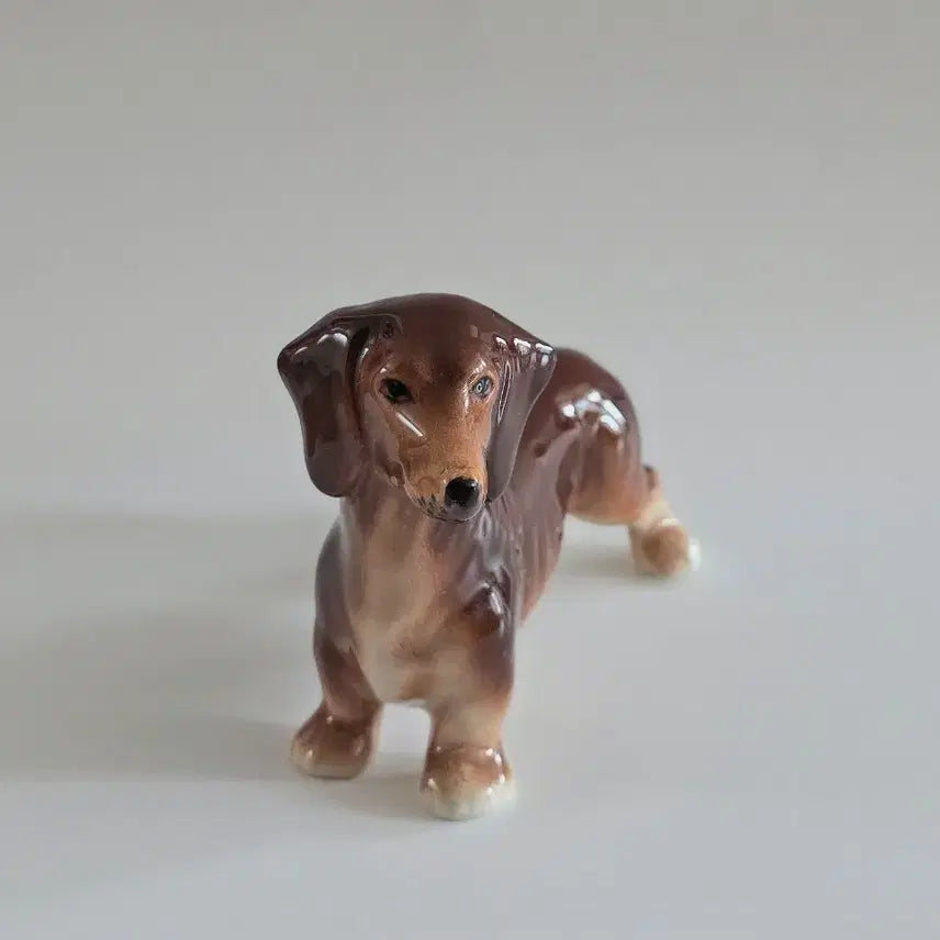 [BUNJANG] Vintage Dachshund Ceramic Figurine / 빈티지 닥스훈트 강아지 도자기 피겨린