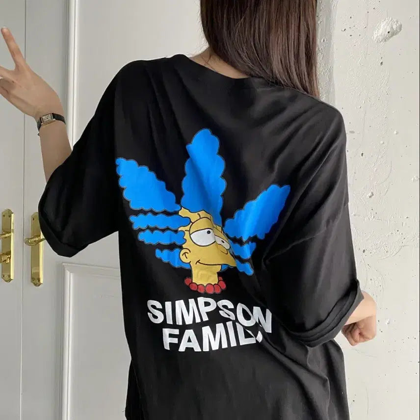 [BUNJANG] The Simpsons Family Short Sleeve T-shirt / 심슨 패밀리 반팔 티셔츠