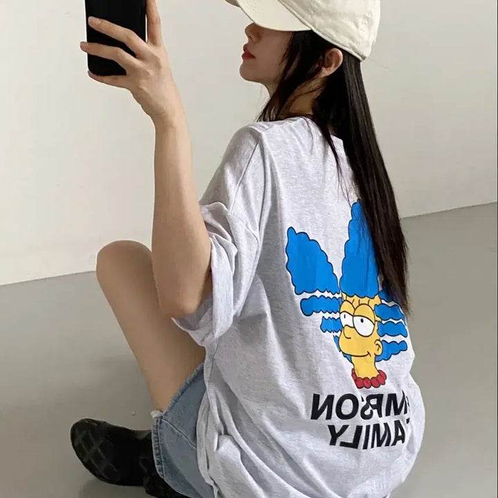 [BUNJANG] The Simpsons Family Short Sleeve T-shirt / 심슨 패밀리 반팔 티셔츠