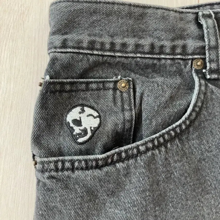 [BUNJANG] Weeekenders Wide Denim Jeans / 위캔더스 워싱 와이드 데님 팬츠 스컬  청바지