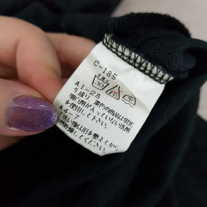 [BUNJANG] Vintage Black Checkered See-Through Long Blouse (Size L) / JPN 빈티지 검정 체크 패턴 시스루 긴팔 롱 블라우스 여L Q143