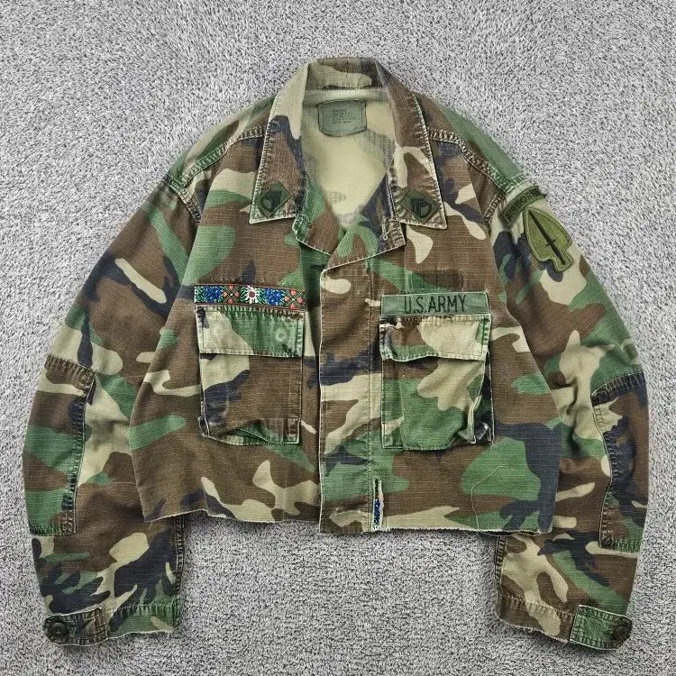 [BUNJANG] US Army Custom Cropped Combat Field Shirt (M) / US ARMY 크롭 커스텀 컴뱃 필드 셔츠 ( M ) / 11623