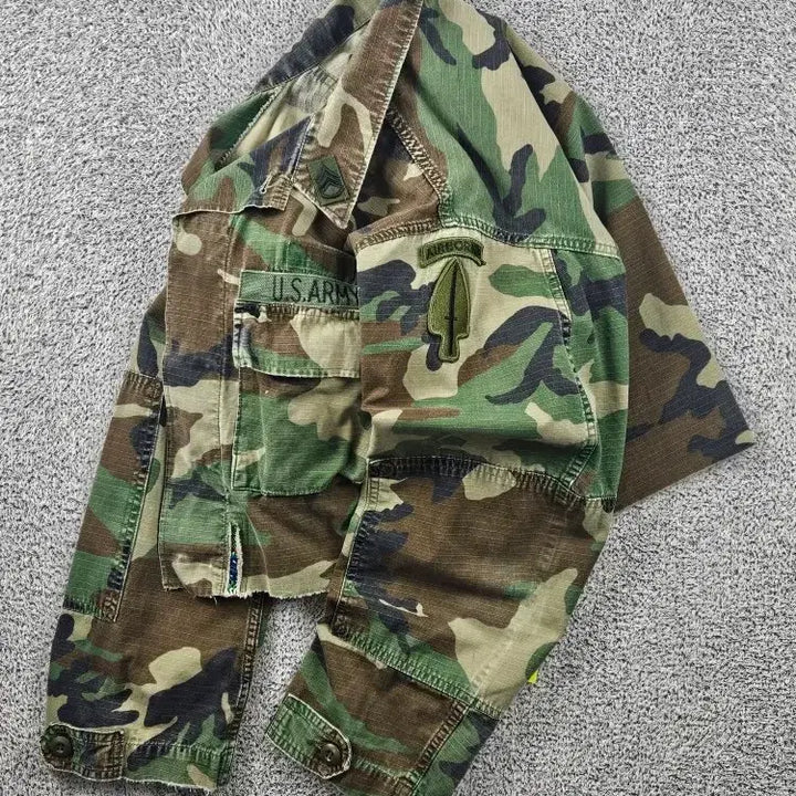 [BUNJANG] US Army Custom Cropped Combat Field Shirt (M) / US ARMY 크롭 커스텀 컴뱃 필드 셔츠 ( M ) / 11623