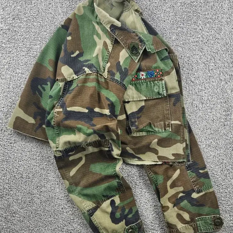 [BUNJANG] US Army Custom Cropped Combat Field Shirt (M) / US ARMY 크롭 커스텀 컴뱃 필드 셔츠 ( M ) / 11623