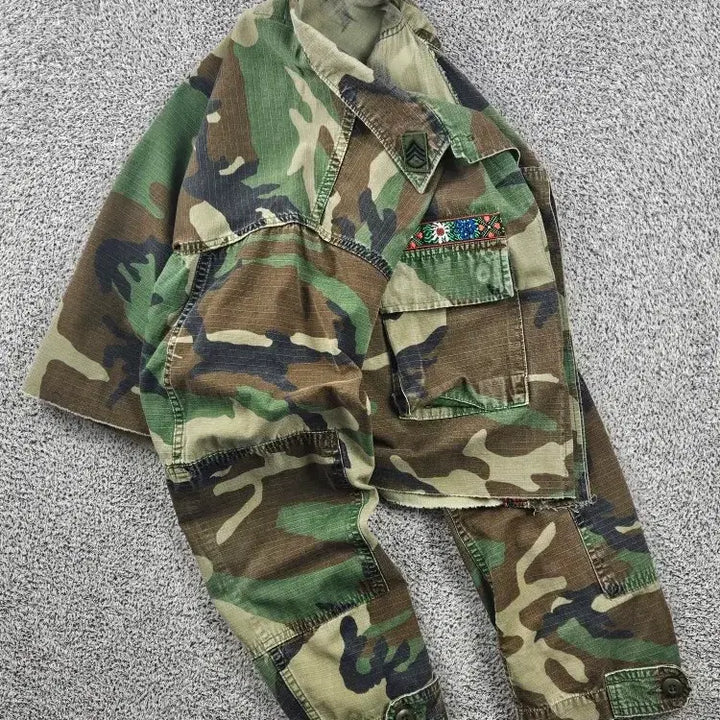 [BUNJANG] US Army Custom Cropped Combat Field Shirt (M) / US ARMY 크롭 커스텀 컴뱃 필드 셔츠 ( M ) / 11623