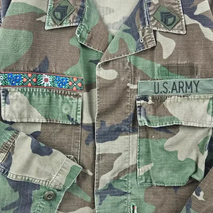[BUNJANG] US Army Custom Cropped Combat Field Shirt (M) / US ARMY 크롭 커스텀 컴뱃 필드 셔츠 ( M ) / 11623