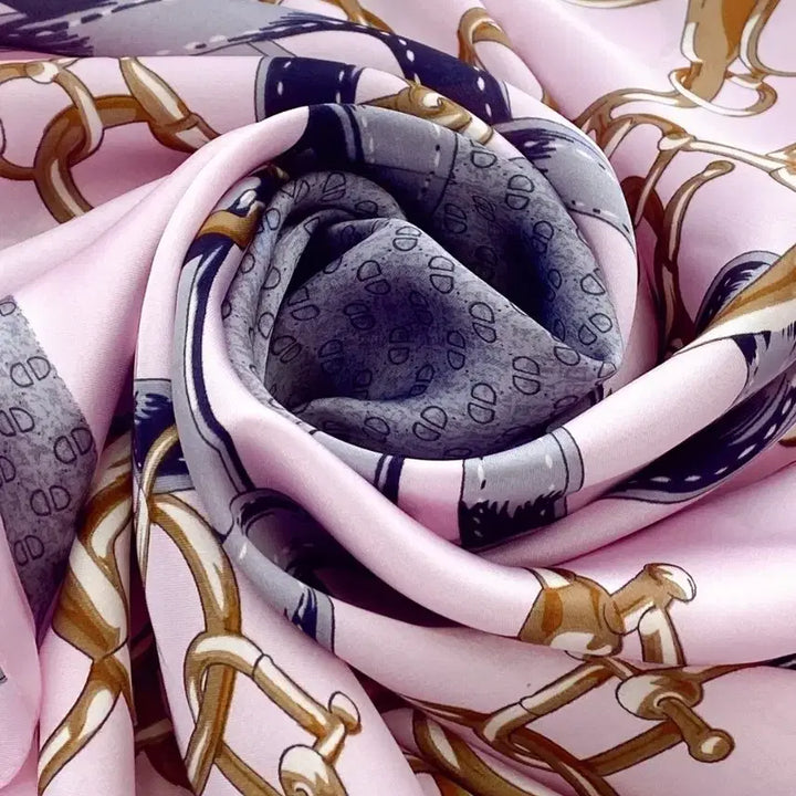 [BUNJANG] Pink/Gray Pattern Scarf / 핑크/회색 패턴 스카프(새상품)