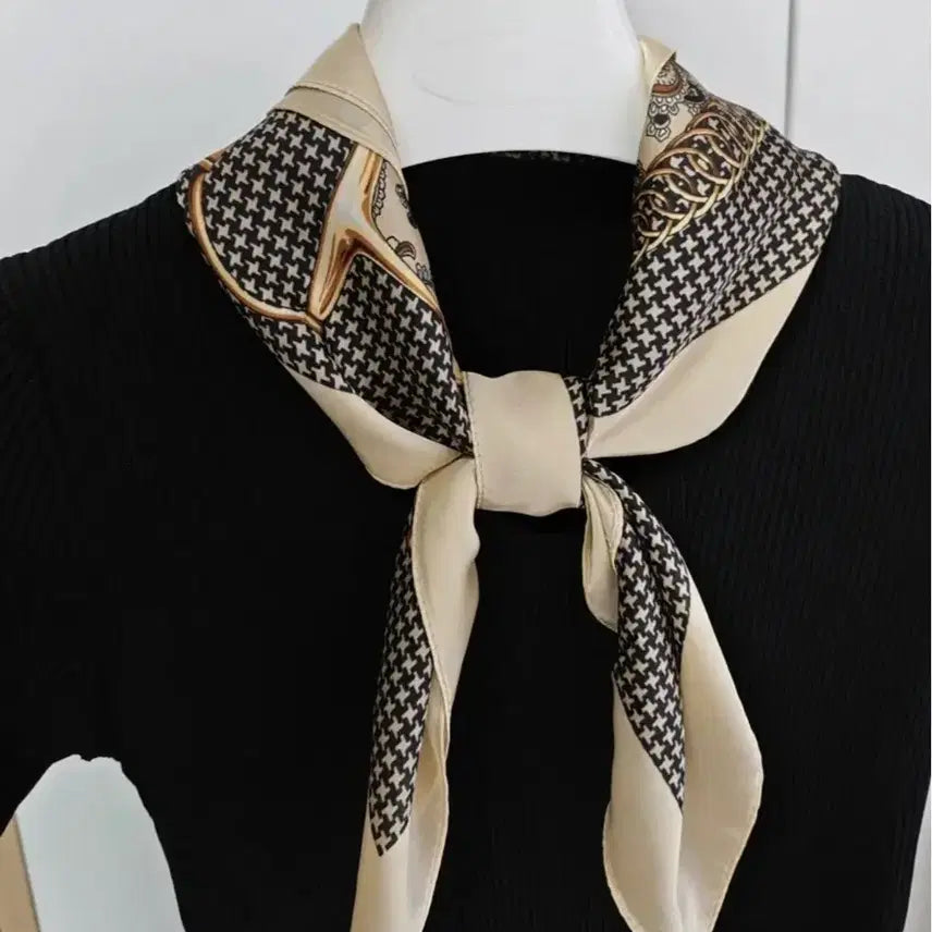 [BUNJANG] Houndstooth Paisley Pattern Scarf / 하운드투스/페이즐리 패턴 스카프(새상품)