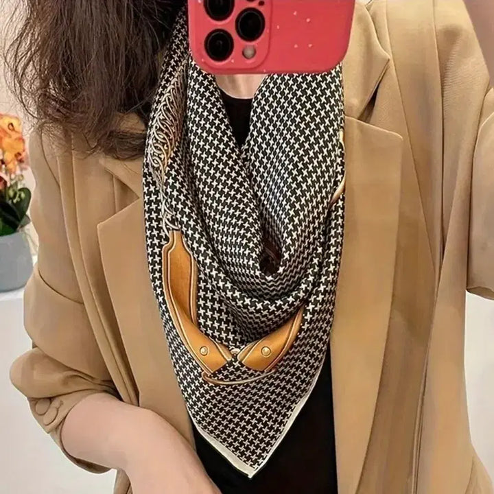 [BUNJANG] Houndstooth Paisley Pattern Scarf / 하운드투스/페이즐리 패턴 스카프(새상품)