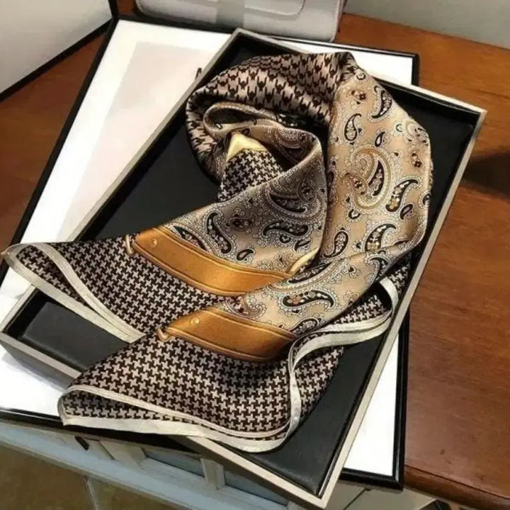 [BUNJANG] Houndstooth Paisley Pattern Scarf / 하운드투스/페이즐리 패턴 스카프(새상품)