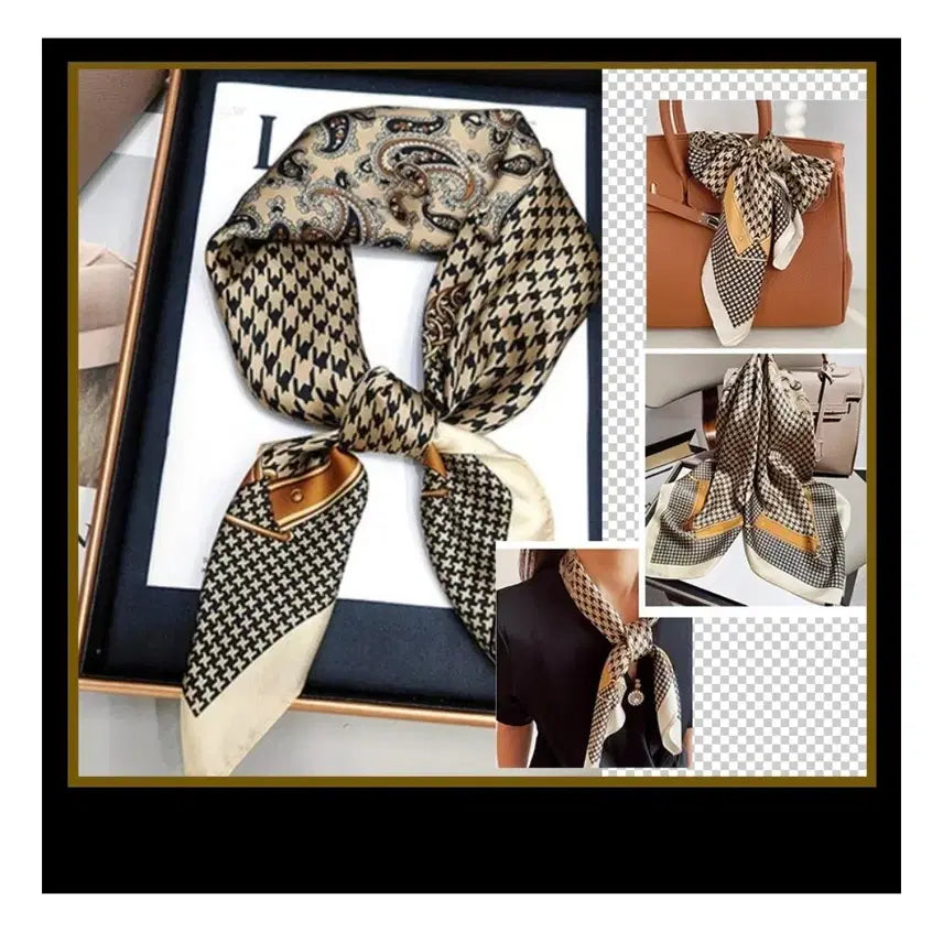 [BUNJANG] Houndstooth Paisley Pattern Scarf / 하운드투스/페이즐리 패턴 스카프(새상품)