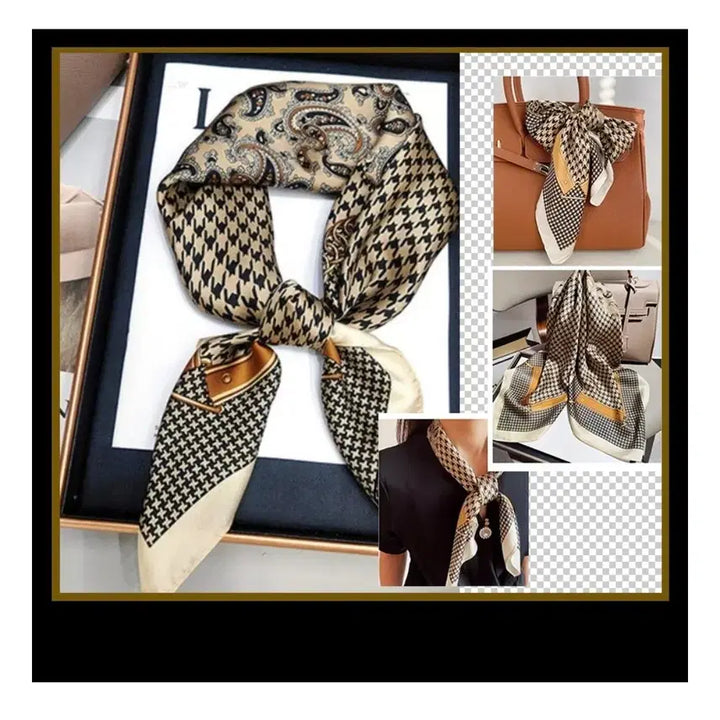 [BUNJANG] Houndstooth Paisley Pattern Scarf / 하운드투스/페이즐리 패턴 스카프(새상품)