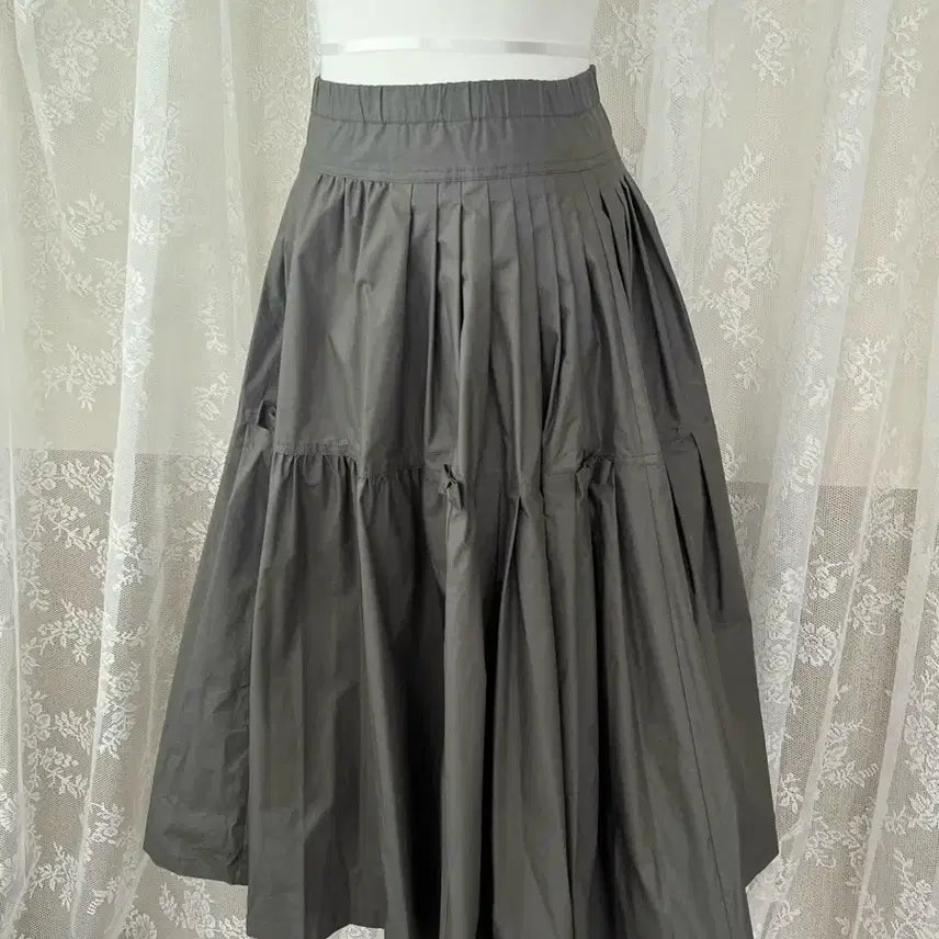 [BUNJANG] JIYO Antoinette Ribbon Skirt - Khaki / XS) 지요 JIYO 앙투아네트 리본 스커트 카키