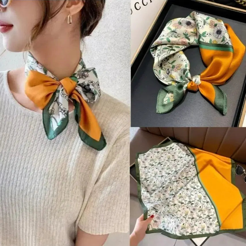 [BUNJANG] Floral Pattern Scarf / 플라워 패턴스카프(새상품)