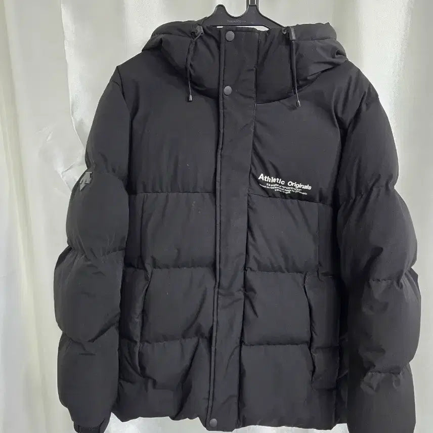[BUNJANG] Descente Athletic Original Hooded Padded Jacket Black / 데상트 애슬레틱 오리지널 후드 패딩 블랙 (1841)