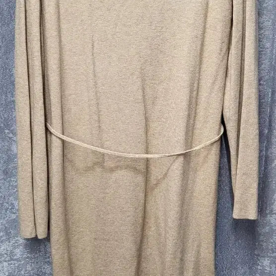[BUNJANG] Beige Long Dress Set (Cardigan Convertible) / 베이지 롱 원피스 벨트세트 (가디건겸용)
