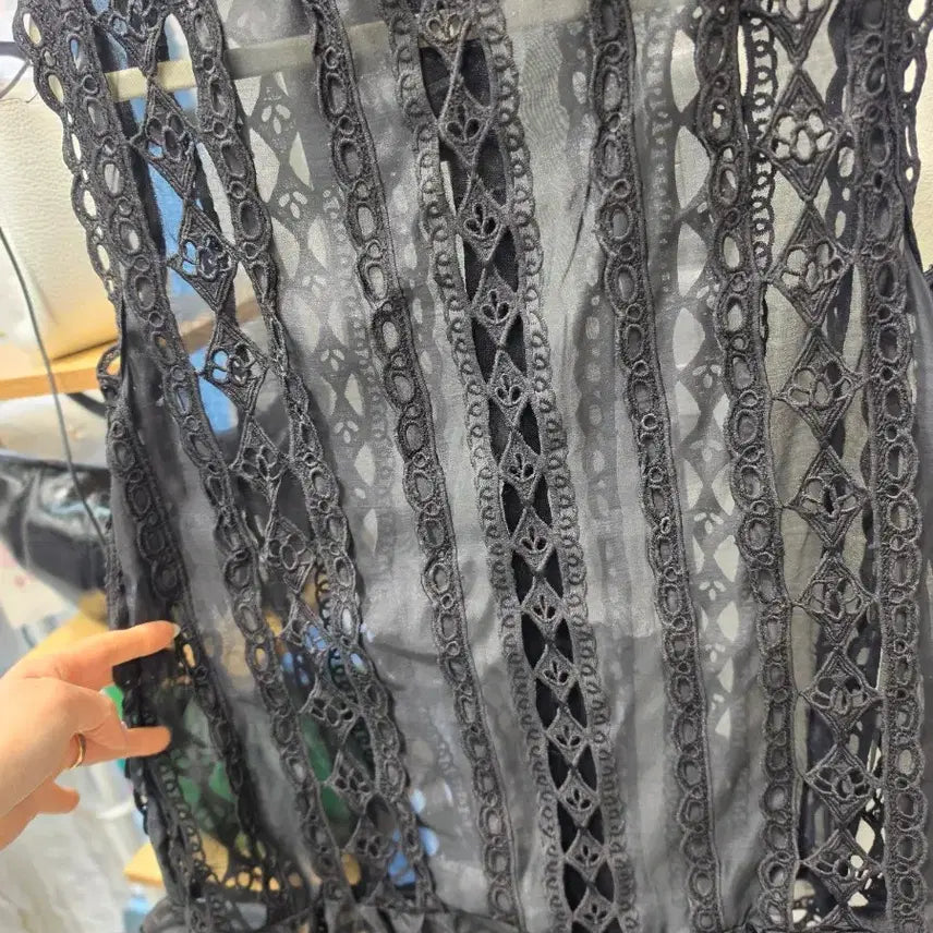 [BUNJANG] JULL LOG Black Lace Sleeveless Dress / JULL LOG 줄로그 블랙 레이스 민소매 원피스 F