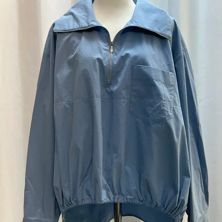 [BUNJANG] System Cotton Half Zip Anorak Blouse Blue / 네고x21년한섬 SYSTEM 시스템 하프집업 코튼 아노락 블루 82(5